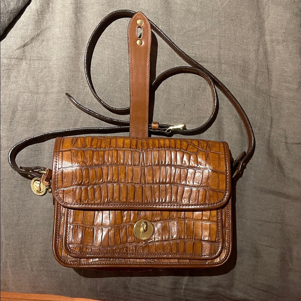 Vintage Dooney and Bourke Brown Crocodile Embossed Leather Bag - Picture 2 of 6